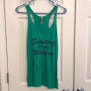 Women’s Sweating For my Wedding Green Tank